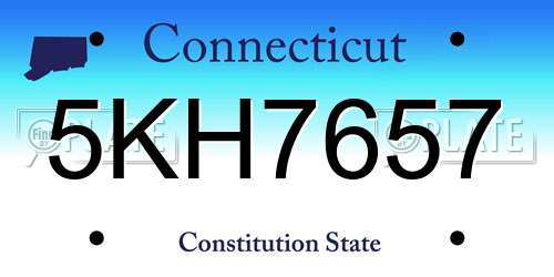 5KH7657 Connecticut License Plate