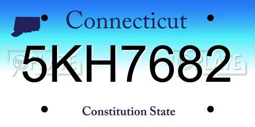 5KH7682 Connecticut License Plate