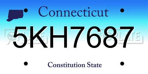 5KH7687 Connecticut License Plate