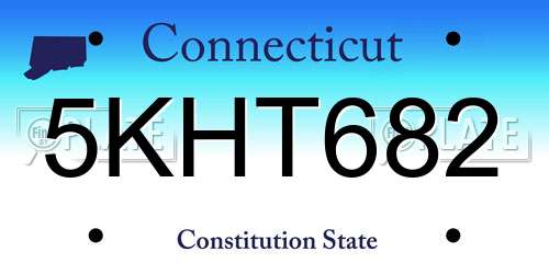 5KHT682 Connecticut License Plate