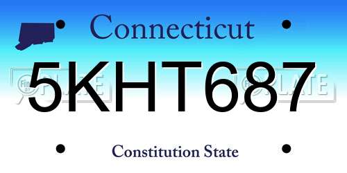 5KHT687 Connecticut License Plate