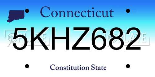 5KHZ682 Connecticut License Plate