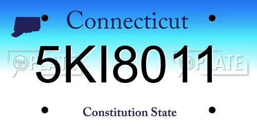 5KI8011 Connecticut License Plate