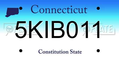 5KIB011 Connecticut License Plate