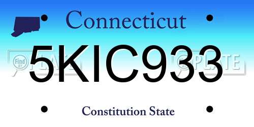 5KIC933 Connecticut License Plate