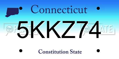 5KKZ74 Connecticut License Plate