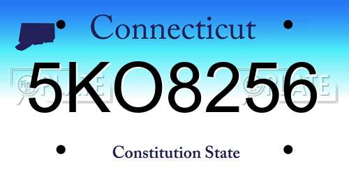 5KO8256 Connecticut License Plate