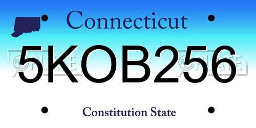 5KOB256 Connecticut License Plate