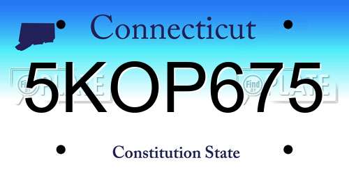 5KOP675 Connecticut License Plate