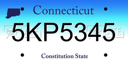 5KP5345 Connecticut License Plate