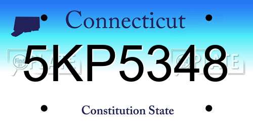5KP5348 Connecticut License Plate