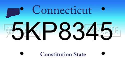 5KP8345 Connecticut License Plate