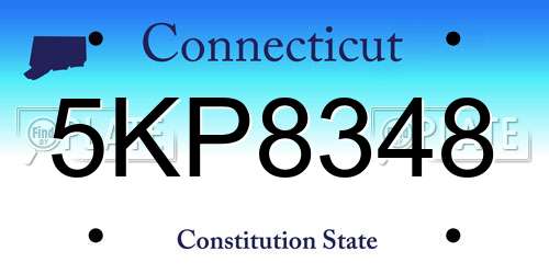 5KP8348 Connecticut License Plate