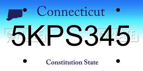 5KPS345 Connecticut License Plate
