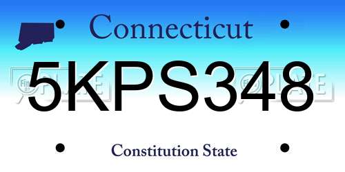 5KPS348 Connecticut License Plate