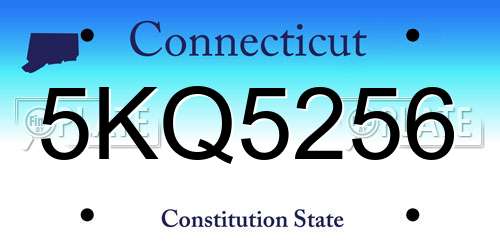 5KQ5256 Connecticut License Plate