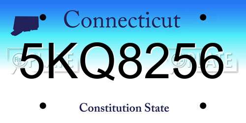 5KQ8256 Connecticut License Plate