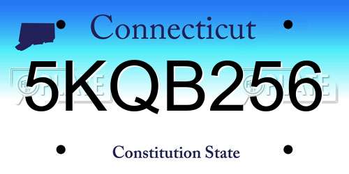 5KQB256 Connecticut License Plate