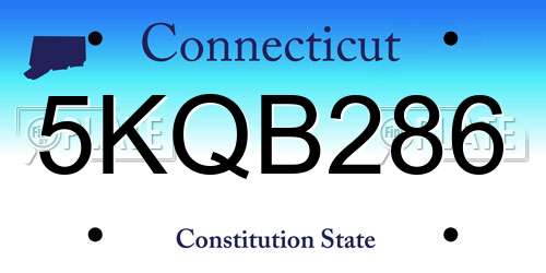 5KQB286 Connecticut License Plate