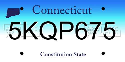 5KQP675 Connecticut License Plate