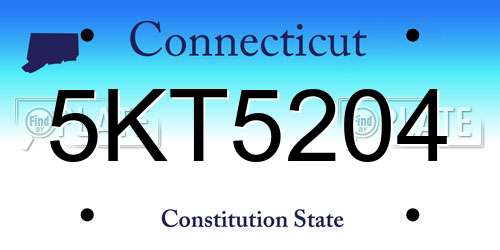 5KT5204 Connecticut License Plate