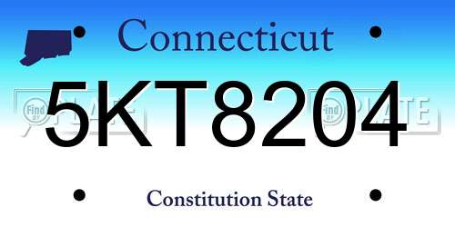 5KT8204 Connecticut License Plate