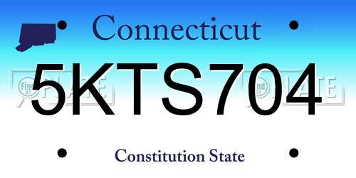 5KTS704 Connecticut License Plate