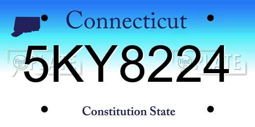 5KY8224 Connecticut License Plate