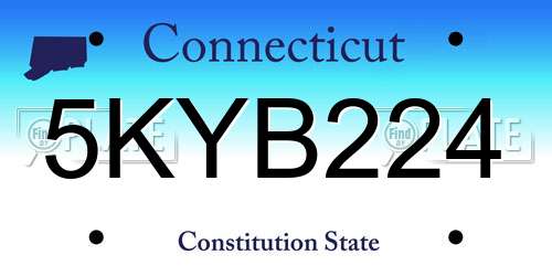 5KYB224 Connecticut License Plate