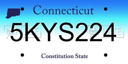 5KYS224 Connecticut License Plate