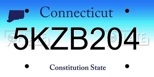 5KZB204 Connecticut License Plate