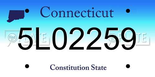 5L02259 Connecticut License Plate