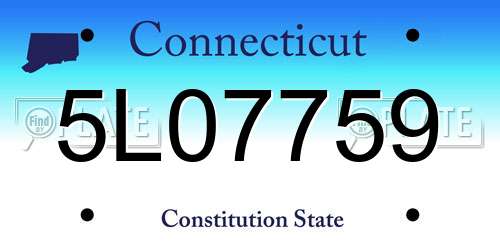 5L07759 Connecticut License Plate