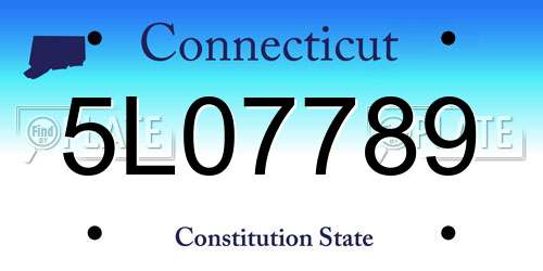 5L07789 Connecticut License Plate