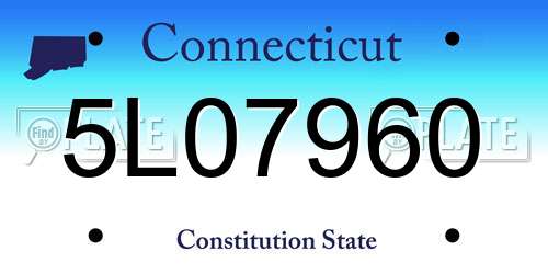 5L07960 Connecticut License Plate
