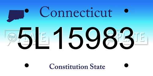 5L15983 Connecticut License Plate