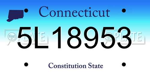 5L18953 Connecticut License Plate