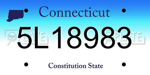 5L18983 Connecticut License Plate