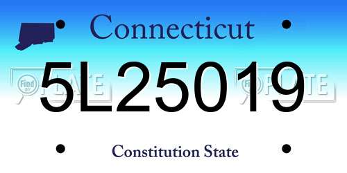5L25019 Connecticut License Plate