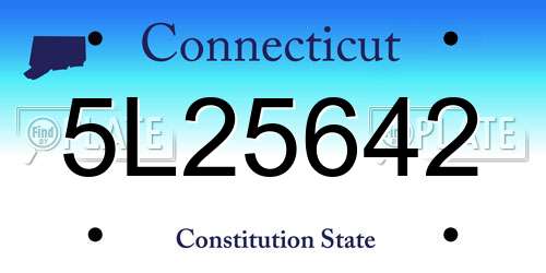 5L25642 Connecticut License Plate