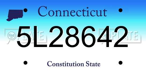 5L28642 Connecticut License Plate