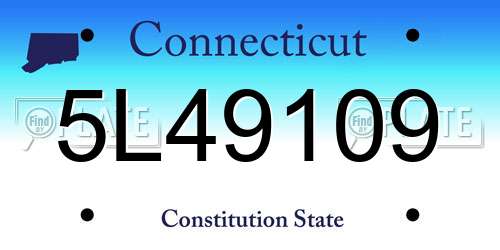 5L49109 Connecticut License Plate