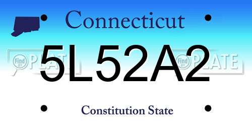 5L52A2 Connecticut License Plate