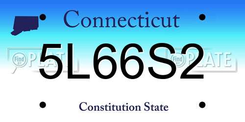 5L66S2 Connecticut License Plate