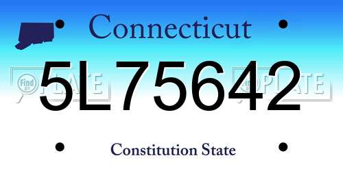 5L75642 Connecticut License Plate