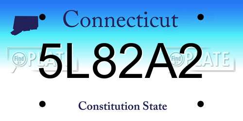 5L82A2 Connecticut License Plate
