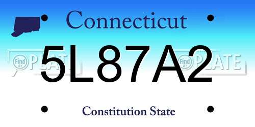 5L87A2 Connecticut License Plate