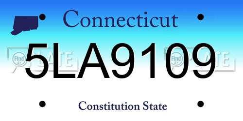5LA9109 Connecticut License Plate