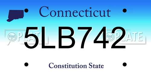 5LB742 Connecticut License Plate