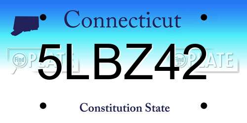 5LBZ42 Connecticut License Plate